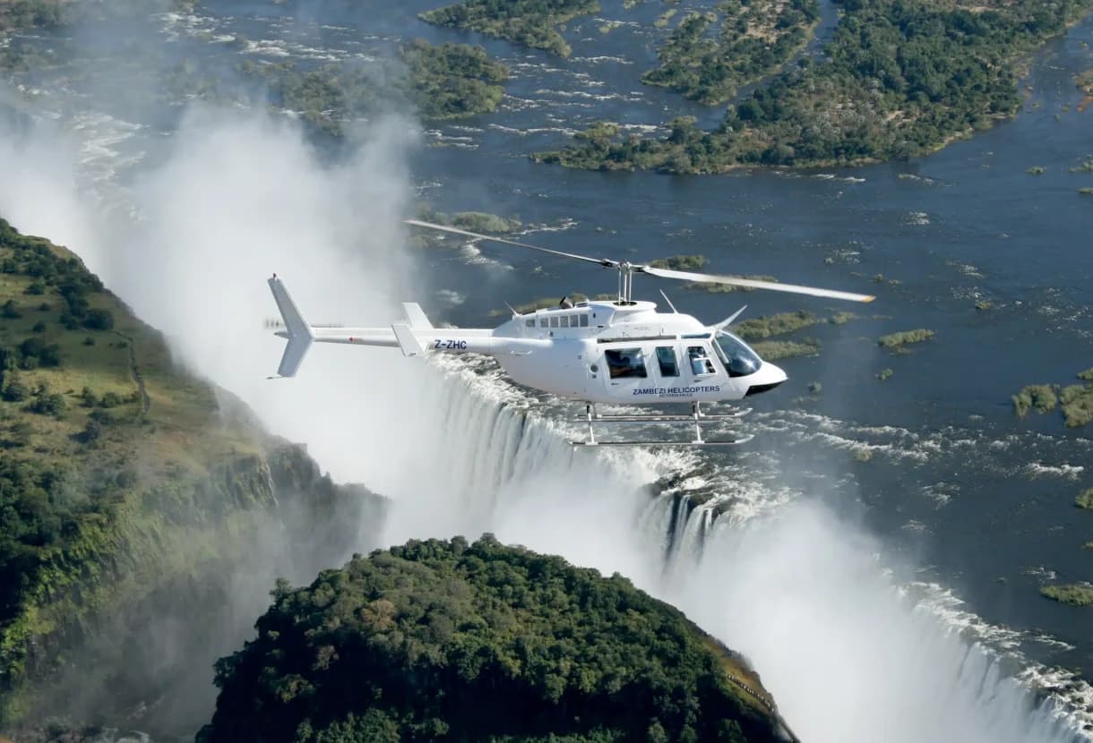 Helicopter Flight Above Victoria Falls
