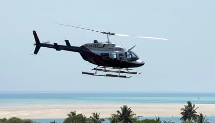Island Helicopter Arrival