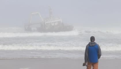 Skeleton Coast fog and beach finds